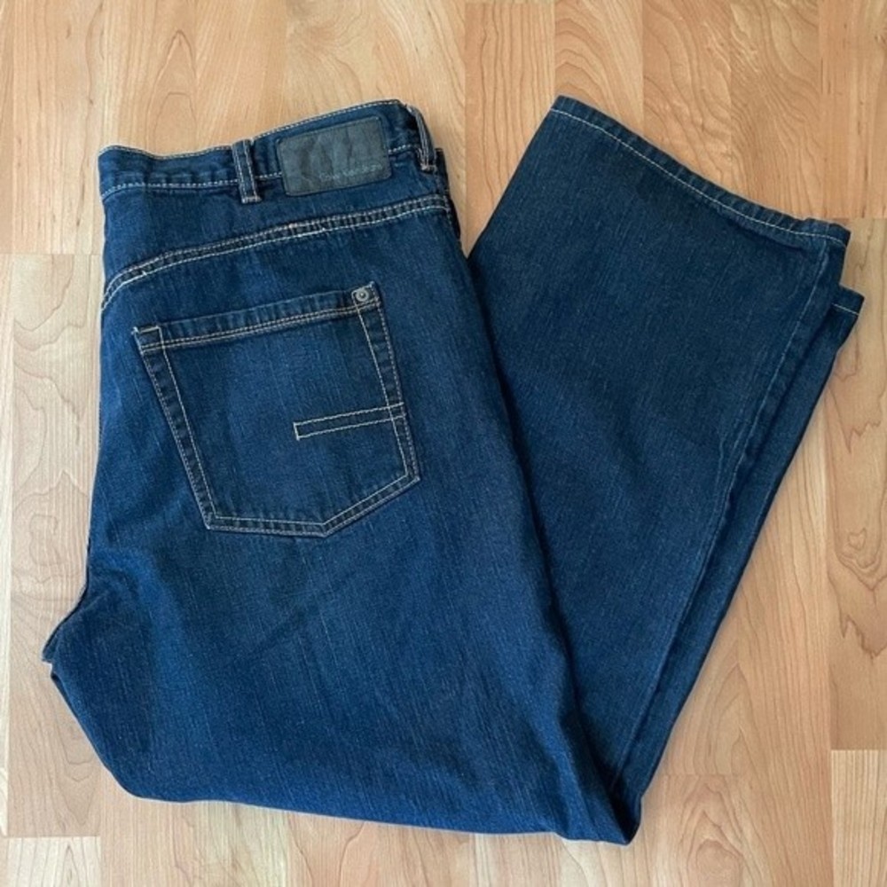 Calvin Klein men's relaxed straight dark wash easy fit denim jeans size 40